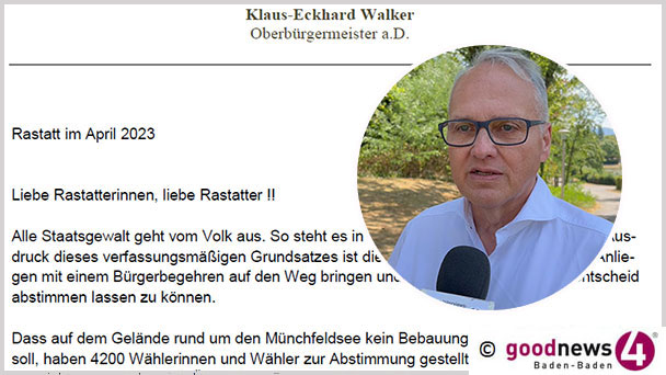 Ehemaliger Rastatter OB Walker verteilt heute Flugblätter in Rastatt – „Ein JA löst keinesfalls automatisch den Bau eines Klinikums in Baden-Baden aus“