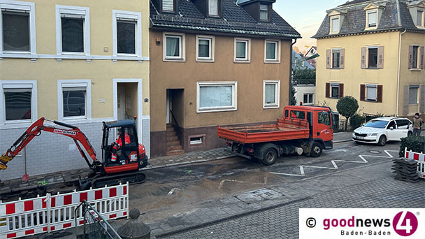Wasserrohrbruch in Baden-Badener Stephanienstraße – Sperrung zwischen Lichtentaler Straße und Hardstraße Wasserrohrbruch in Baden-Badener Stephanienstraße – Sperrung zwischen Lichtentaler Straße und Hardstraße