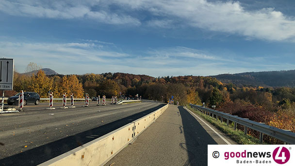 Freie Fahrt auf Baden-Badener Autobahnzubringer ab Mittwoch – Bis Dienstag werden Mittelstreifenüberfahrten zurück gebaut